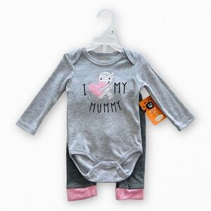 Baby by Bon Bebe Baby Girls Halloween I Love My Mummy Outfit Size 3-6 Months NWT